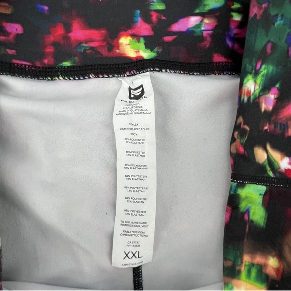 Fabletic Athleisure Capris Baddie Black Multicolor Gym Running Dance Size XXL - Picture 5 of 5